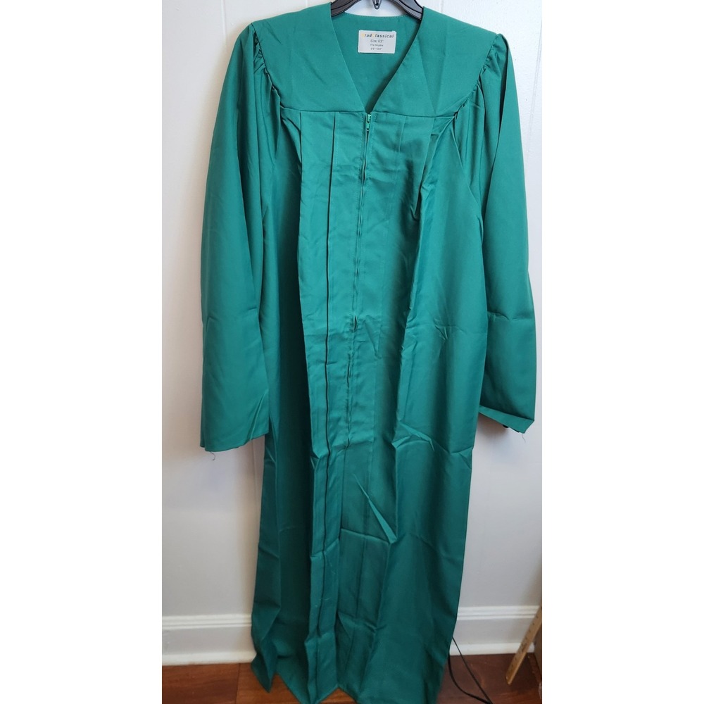 GradClassical Graduation Gown Mens 63 Inch Green Ceremony Robe 6'6-6'8 Tall